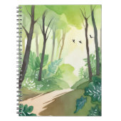 Blühender grüner Wald | Natur-Aquarell Notizblock (Vorderseite)