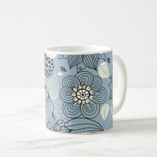 Blühender Herbst: Elegantes saisonales Design Kaffeetasse (VorderseiteRechts)