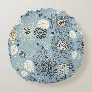 Blühender Herbst: Elegantes saisonales Design Rundes Kissen