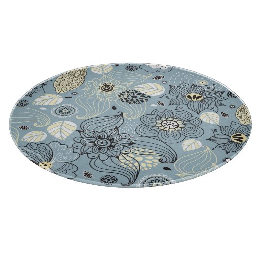 Blühender Herbst: Elegantes saisonales Design Schneidebrett (Ecke)