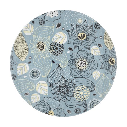 Blühender Herbst: Elegantes saisonales Design Schneidebrett (Vorderseite)