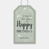 Blühender Hibiskus Blumenzettel Grün Geschenkanhänger (Vorderseite)