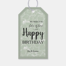 Blühender Hibiskus Blumenzettel Grün Geschenkanhänger