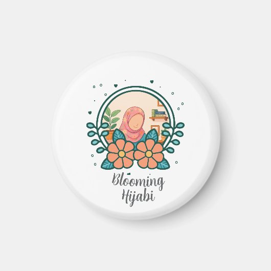 Blühender Hijabi-Magnet Magnet (Vorne)