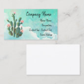 Blühender Kaktus mit blauem Himmel hinten Visitenkarte (Vorne/Hinten)