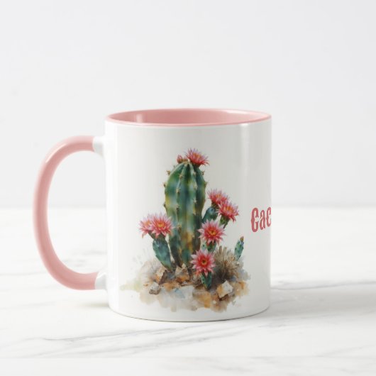 Blühender Kaktus Tasse (Links)