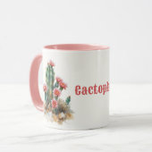 Blühender Kaktus Tasse (Vorderseite Links)