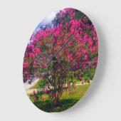 Blühender Kirschbaum Große Wanduhr (Winkel)