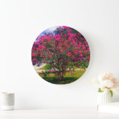 Blühender Kirschbaum Große Wanduhr (Zuhause)