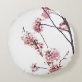 Blühender Kirschbaum Rundes Kissen (Rückseite)