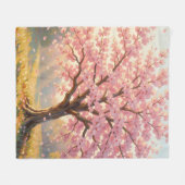 Blühender Kirschblütenbaum Frühling Fleecedecke (Vorderseite (Horizontal))