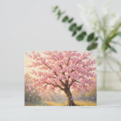 Blühender Kirschblütenbaum Frühling Postkarte (Stehend Vorderseite)