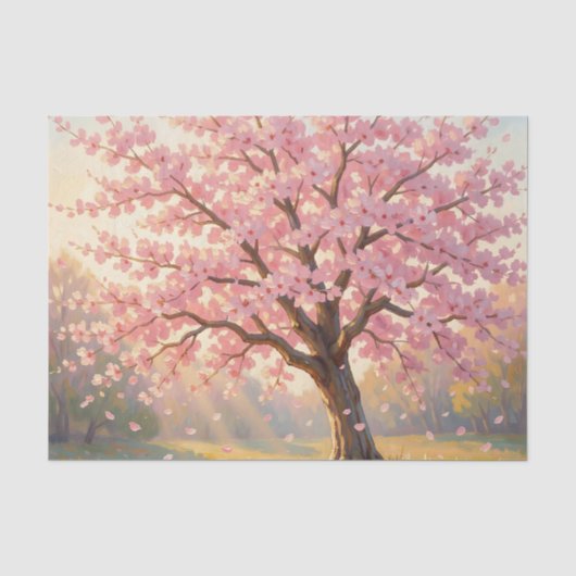 Blühender Kirschblütenbaum Frühling Seidenpapier (Vorderseite)