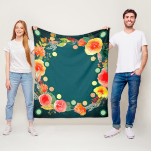 Blühender Komfort - Rundform Blume drucken Fleecedecke