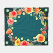 Blühender Komfort - Rundform Blume drucken Fleecedecke (Vorderseite (Horizontal))