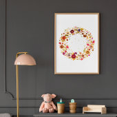 Blühender Kreis | Pressed Flower Art von S. Frigui Poster