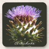 Blühender Kugelkunstichoke Botanischer Untersetzer (Vorderseite)