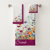 Blühender Lila Garten Badhandtuch Set (Insitu)