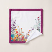 Blühender Lila Garten Badhandtuch Set (Waschlappen)