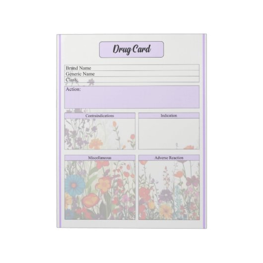 Blühender Lila Garten _Drogenkarte Notizblock (Rotiert)