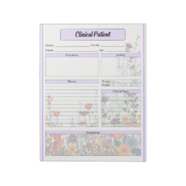 Blühender Lila Garten_ Klinischer Patient Notizblock