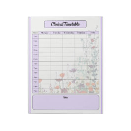 Blühender Lila Garten - klinischer Zeitplan Notizblock