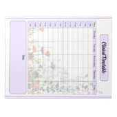 Blühender Lila Garten - klinischer Zeitplan Notizblock (Vorderseite)
