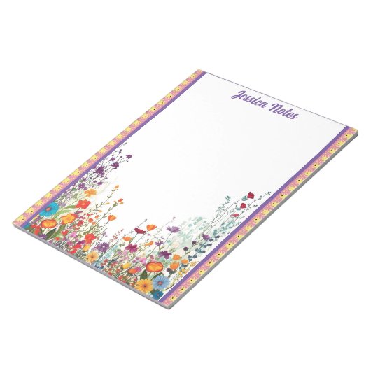 Blühender Lila Garten Notizblock (angewinkelt)