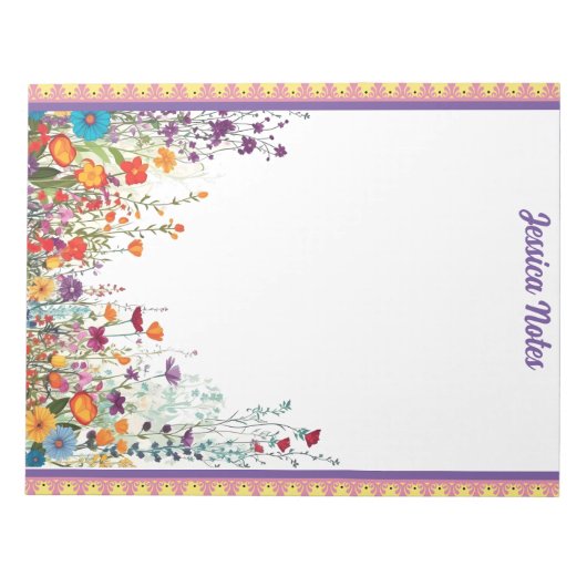 Blühender Lila Garten Notizblock (Vorderseite)