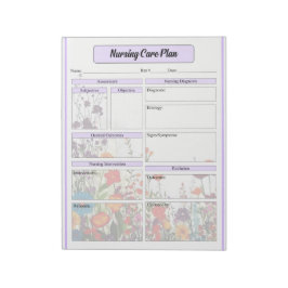 Blühender Lila Garten - Pflegeplan Notizblock