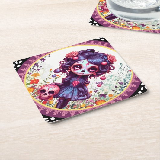 Blühender Lila Garten Untersetzer (angewinkelt)