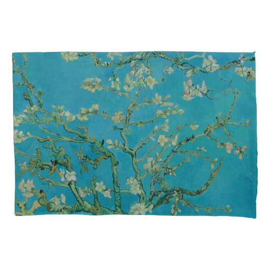 Blühender Mandelbaum durch Van Gogh Kissenbezug (Vorderseite-Links)
