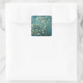 Blühender Mandelbaum - Van Gogh Quadratischer Aufkleber (Tasche)
