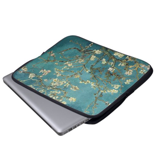 Blühender Mandelbaum, Vincent van Gogh. Laptopschutzhülle (Vorne Knopf)