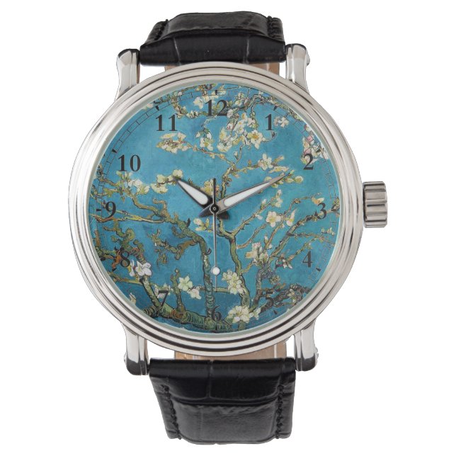 Blühender Mandelbaum von Vincent van Gogh. Armbanduhr (Vorderseite)