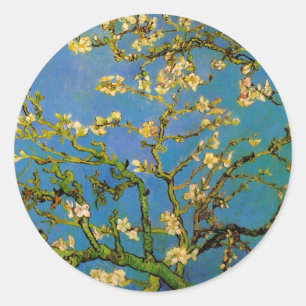 Blühender Mandelbaum von Vincent van Gogh Runder Aufkleber