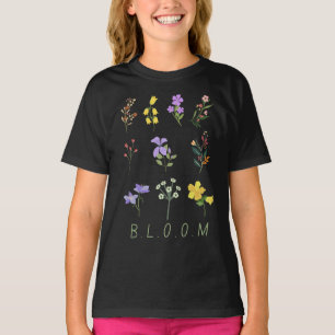 blühender minimalistischer Vintage-Strauß wilder B T-Shirt