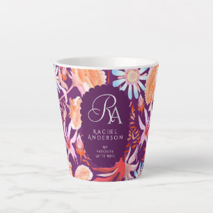 Blühender Mystischer Blumenmonogramm-Latte-Mug Milchtasse