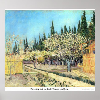 Blühender Obstgarten von Vincent van Gogh Poster