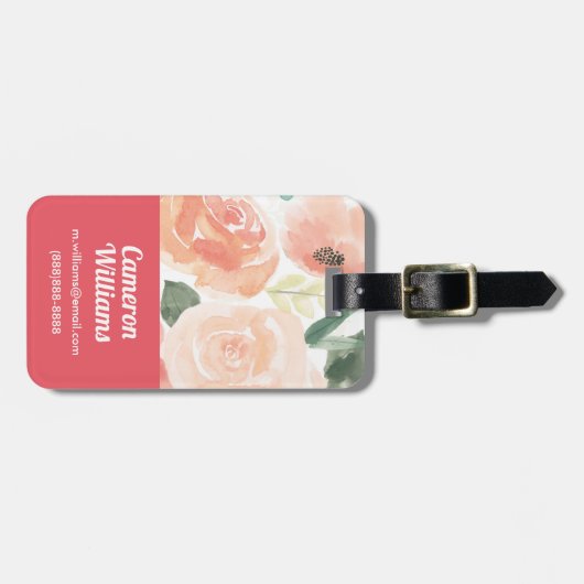 Blühender Pastellpfirsich der Freuden-| Gepäckanhänger (Vorderseite horizontal)