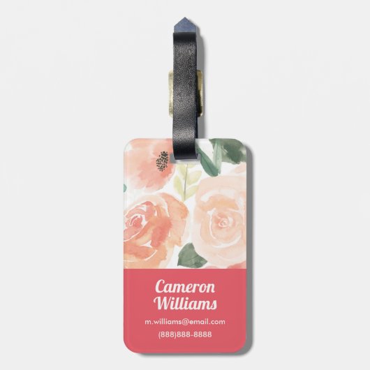 Blühender Pastellpfirsich der Freuden-| Gepäckanhänger (Rückseite vertikal)