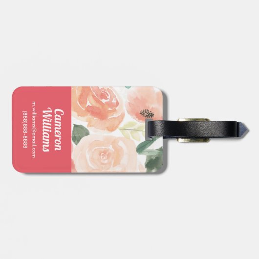 Blühender Pastellpfirsich der Freuden-| Gepäckanhänger (Rückseite horizontal)