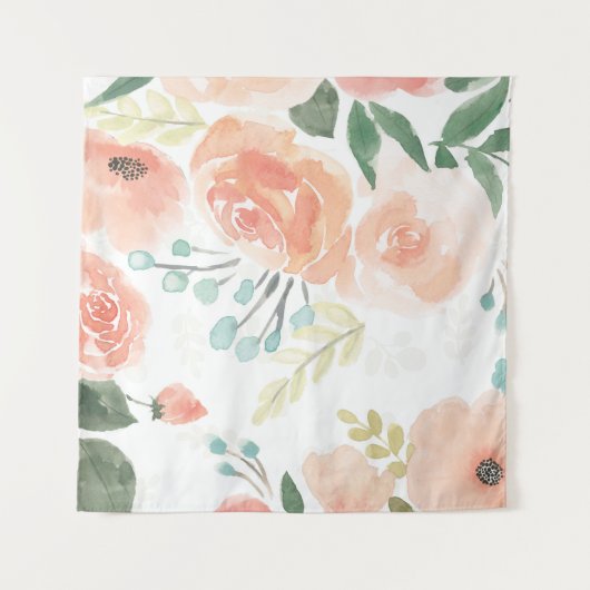 Blühender Pastellpfirsich der Freuden-| Wandteppich (Vorderseite)