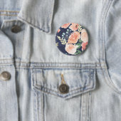 Blühender Pfirsich der Freuden-| u. blaue Rosen u. Button (Beispiel)