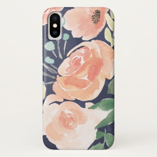 Blühender Pfirsich der Freuden-| u. blaue Rosen u. Case-Mate iPhone Hülle (Rückseite)