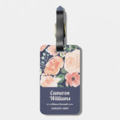 Blühender Pfirsich der Freuden-| u. blaue Rosen u. Gepäckanhänger (Rückseite vertikal)