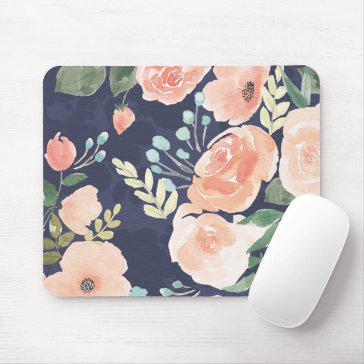 Blühender Pfirsich der Freuden-| u. blaue Rosen u. Mousepad (Mit Mouse)