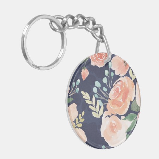 Blühender Pfirsich der Freuden-| u. blaue Rosen u. Schlüsselanhänger (Vorderseite links)