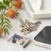 Blühender Pfirsich der Freuden-| u. blaue Rosen u. Schlüsselanhänger (Seite)