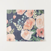 Blühender Pfirsich der Freuden-| u. blaue Rosen u. Wandteppich (Vorderseite (Horizontal))